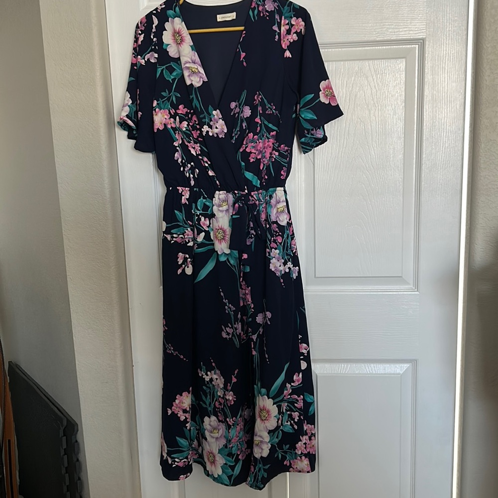 Poppy & Dot navy blue floral dress